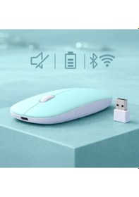 Resim Type-c Şarjlı Bluetooth Mouse Apple Uyumlu MacBook iPad Laptop İnce Gövde Dongle Ve Kablo Dahil 13754 