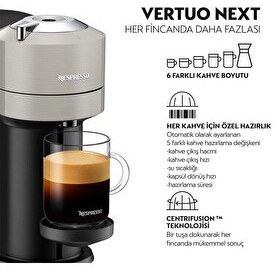 Resim Nespresso Vertuo Next Kapsül Kahve Makinesi Açık Gri 