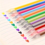 Resim 12 renkli Set Taze Şeker Renkli Kalem Defter Renkli Dolumlar 0.5mm Çok Renkli Dolumlar 
