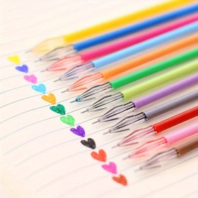 Resim 12 renkli Set Taze Şeker Renkli Kalem Defter Renkli Dolumlar 0.5mm Çok Renkli Dolumlar 