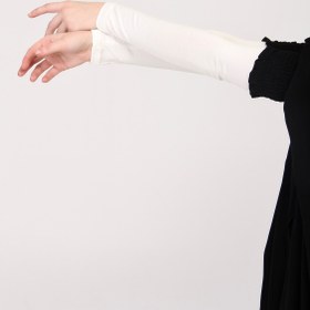 Resim manolyaşal islamic hijab Likralı Kaymayan Kurtarıcı 1 Çift Tesettür Kolluk Ekru 