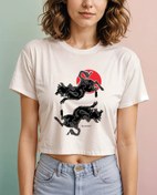 Resim Kurt Gibi Viskili Crop Tişört 
