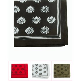 Resim Pileli Store Çiçek Desenli Keten Bandana 50*50 