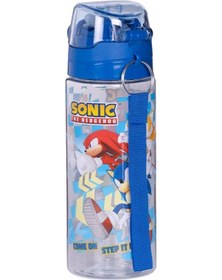 Resim Wiggle 500ml Sonic The Hedgehog Pipetli Askılı Kilitlenebilir Su Matarası Mavi 