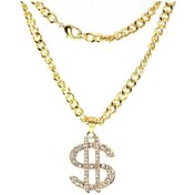 Resim Hip Hop Rap Thug Life Gangster Sarı Dolar Kolye Zinciri Çok Renkli 