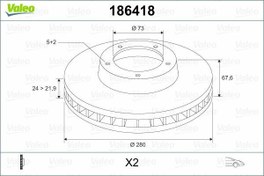 Resim VALEO 186418 | Fren Diski Ön 14Q Ducato / Boxer / Jumper 02-Havalı 280mm 