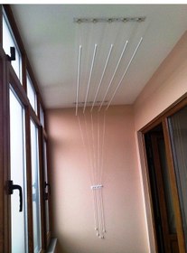 Resim Asansörlü Çamaşır Askısı Tavan Tipi 5 Çubuk 160 CM Beyaz 