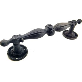 Resim Antika Tarz Dekoratif Pirinç Sütun Çekme Kapı Kolu 219X49 Mm, Oksit 