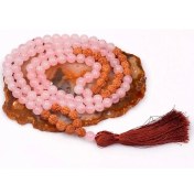 Resim Taş Sandığı Pembe Kuvars Taşı Mala Tesbih (8 Mm) - 108 Habbeli 