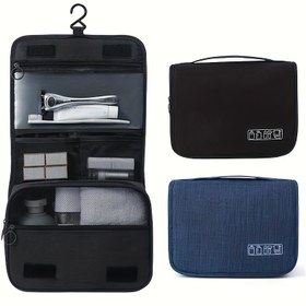 Resim Taşınabilir Asılı Seyahat Tuvalet Çantası, 1 Adet Büyük Kapasiteli Çok Cepli Makyaj Kozmetik Çantası Erkekler ve Kadınlar İçin, Aksesuarlar İçin Seyahat Organizatörü, Tam Boy Tuvalet Malzemeleri Konteyneri Babalar Günü Hediyesi Babalar Günü İçin Baba İçin 