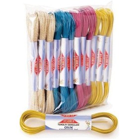 Resim Ft523 Çelik Çamaşır Ipi 10 Metre 12'li Paket 70815 Çok Renkli 