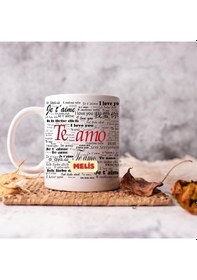 Resim Kişiye Özel 100 Dilde Seni Seviyorum Tasarımlı Kupa Bardak Saydam 