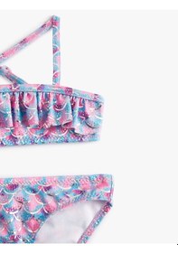 Resim Koton Bikini Takımı Fırfırlı İnce Askılı Pembe Desenli 4skg00001mm Pembe 