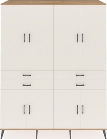 Resim Kronos Gardrop 8 Raflı 4 Çekmeceli 8 Kapaklı 176x59x221 Çam-aytaşı Aytaşı 