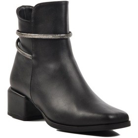 Resim Ayakmod 326168 Siyah Cilt Kadın Topuklu Bot 001 