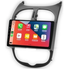 Resim Peugeot 206 1999-2011 8gb Ram 64gb Hafıza 8 Çekirdek Carplay Kamera Android Multimedya 9" 