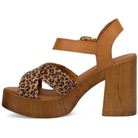 Resim Elit Dke-31 S-472 Kadın Hakiki Deri Topuklu Sandalet Taba Taba 