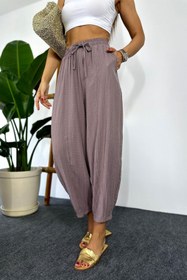 Resim Lady Pixie Premium Seri Gofre Kumaş Cepli Şalvar Pantolon 