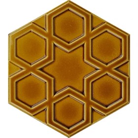 Resim Can Seramik - 15*17 Cm. Karamel Rölyefli Selçuklu Yıldızı Seramik Karo (5 Li 1 Paket) 