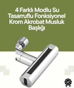 Resim shopwave Krom Musluk Başlığı | 4'ü 1 Arada Su Çıkışı | Kolay Montajlı 