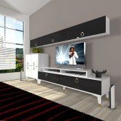 Resim Decoraktiv Ekoflex 8 Mdf Gold Tv Ünitesi Tv Sehpası - Beyaz - Siyah 