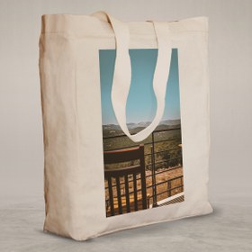 Resim Knitted Handle Canvas Bag - 1 