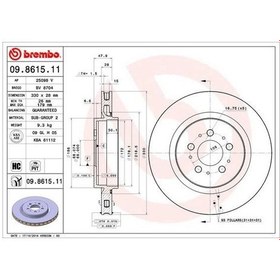 Resim Brembo 09861511 Arka Dısk Ayna Volvo S60 I 03 10 V70 Iı 03 10 30645223-8672113 