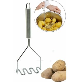 Resim Prokitchen Pratik 24 cm Lüks Paslanmaz Metal Patates Ezici | Patates Ezici Püre Yapıcı 