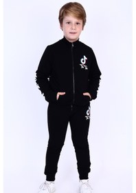 Resim Toontoy Kids Toontoy Erkek Çocuk Tiktok Baskılı Takım Siyah 