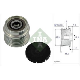 Resim Ina Alternatör Kasnağı 535000510 Passat 1.8t 1.9 Tdı 00-05 A4 KNO-İNA-535000510 