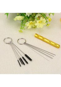 Resim Yaleker Airbrush Temizleme Seti: 5 Farklı Çaplı Fırça Ve İğne Aletleri İle Nozzle, Sprey Silahı, Tatuaj Ekipmanı Temizliği 