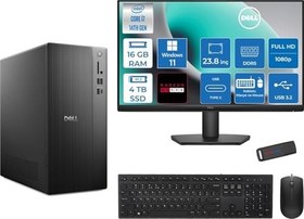Resim Dell Tower ECT1250 Intel® Core™ İ7-14700 16GB Ddr5 4tb SSD 4GB/RX550 WIN11PRO +23.8" Monitör Tower Masaüstü Bilgisayar 24RPLSR00727P05+ZETTAUSBBELLEK 