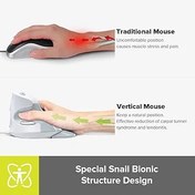 Resim DeLUX Kablolu Ergonomik Fare, Slient Click Dikey Fare, Çıkarılabilir Bilek Dayanağı, Sürücü Üzerinden 4200 DPI, 6 Programlanabilir Düğme, Karpal Tünel için, Dizüstü Bilgisayar/PC/Mac için 