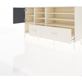 Resim Kronos Konsol 8 Raflı 2 Çekmeceli Tek Kapaklı 176x59x99 Aytaşı-a Aytaşı-antrasit/aytaşı 