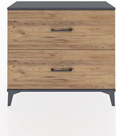 Resim Arges Şifonyer 2 Çekmeceli 88x30x80 Antrasit-çam Antrasit 