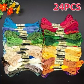 Resim 24 Demet Yüksek Kalite Karışık Renkli Nakış İpliği, Çapraz Dikiş İpi, 8.0 Metre 6 İplikli El Sanatı İçin DIY Nakış Seti 