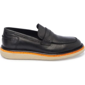 Resim Tergan Siyah Hakiki Deri Erkek Loafer - E25I1AY57192-A23 