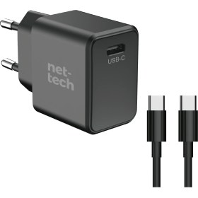 Resim Nettech NT-HCH04 Pd Ganprime 30W Type-C To Type-C Hızlı Şarj Aleti/şarj Isısını Düşürür Gan Destekli Akım Korumalı Güç Adaptörü 