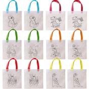 Resim 12 DIY Dinozor Parti Hediye Çantaları, 6 Stil Dinozor Hediye Çantaları ile Hayvan Doğum Günü Parti Süslemeleri (Renk Boyaları Olmadan) 