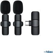 Resim ScHitec K9 Type-C Çift Kablosuz Wireless HD Yaka Mikrofonu Siyah 