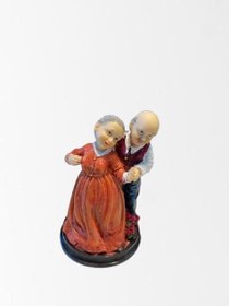 Resim Dans Eden Yaşlı Çift Biblosu -Dekoratif Biblo 