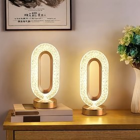 Resim Dokunmatik Kontrol ile Kablosuz Kristal Lamba, LED Yatak Lambası, Üç Renk Sıcaklığı Ayarı ile Yatak Odası, Oturma Odası, Çalışma Odası ve Ofis için Uygun. 
