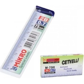 Resim Mikro 0.7 mm Kurşun Kalem Ucu - Cetvelli 24’lü Ekonomik Paket 