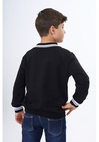Resim Toontoy Kids Toontoy Erkek Çocuk Okul Nakışlı Sweatshirt Siyah 