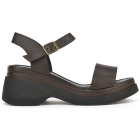 Resim Ziya, Kadın Hakiki Deri Topuklu Sandalet 141992z68002 Kahve 141992z68002 300 Kahverengi 