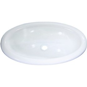 Resim Comet 380 x 200 mm Polistiren Mini Oval Beyaz Karavan Lavabosu 