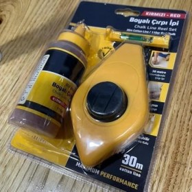 Resim Daisy Home Boyalı Çırpı Ipi Seti, 30M + 115GR Toz Boya, Su Terazili, Duvar, Zemin ve Seramik Hizalama (Kırmızı) 