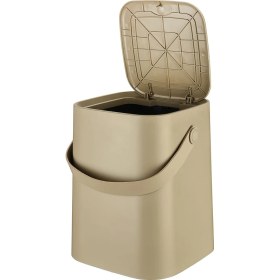 Resim Tutma Saplı Iç Kovalı Tezgah Üstü Mutfak ve Banyo Çöp Kovası 8 Lt - Latte 