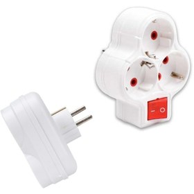 Resim garaccu Fetih 3 Lü Anahtarlı Topraklı Papatya Golyat Priz Çoğaltıcı 1 Adet 