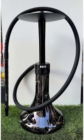 Resim E29 Boss Özel Üretim Mermer Desen Nargile Takımı/siyah 